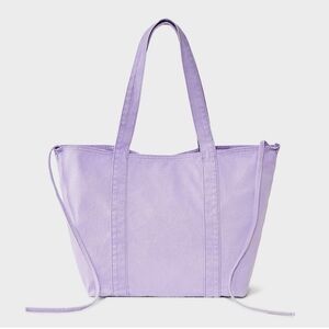JoyLab Washed Canvas Tote Handbag Lavender